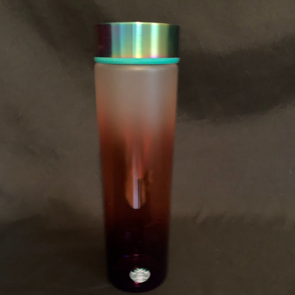 Starbucks Summer 2020 Iridescent Glass Water Bottle 18 FL OZ Preowned